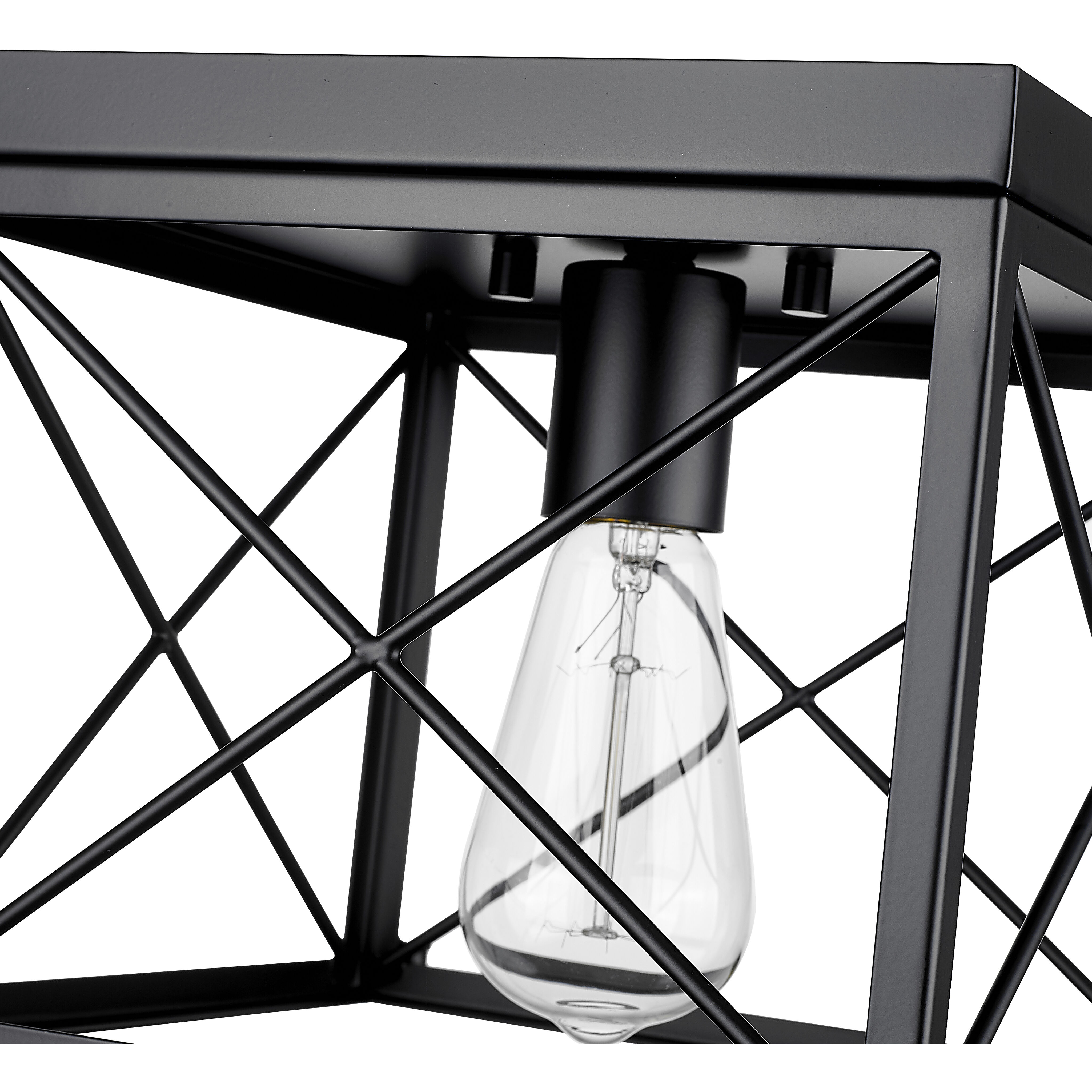 None 1 Light 9 inch Matte Black Flush Mount Ceiling Light